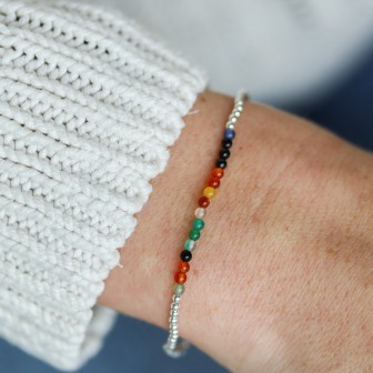 Bracelet jonc perles de culture en argent 925 - Perle de Jade