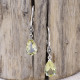 Boucles d'oreilles d'exception en argent, marcassites et pierre quartz lemon