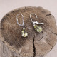 Boucles d'oreilles d'exception en argent, marcassites et pierre quartz lemon