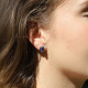 Boucles d'oreilles d'exception en argent, marcassites et pierre lapis lazuli