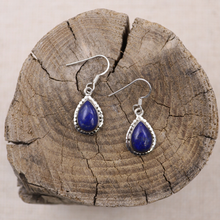 Boucles d'oreilles en argent et lapis lazuli