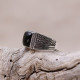 Bague en argent et obsidienne dorée