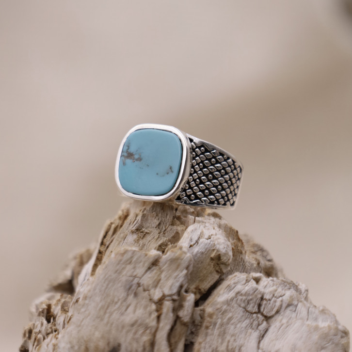 Bague en argent et turquoise