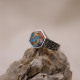 Bague en argent et turquoise cuivrée