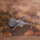 Broche d'exception en argent "violon" et marcassites