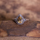 Bague d'exception en argent avec citrine et marcassites