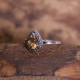 Bague d'exception en argent avec citrine et marcassites