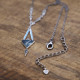 Collier d'exception en argent avec marcassites et agate bleue