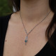 Collier d'exception en argent avec marcassites et agate bleue