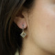 Boucles d'oreilles d'exception en argent avec citrine, émail et marcassites