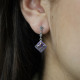 Boucles d'oreilles d'exception en argent avec améthyste, émail et marcassites