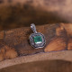 Pendentif d'exception en argent avec agate verte et marcassites