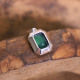 Pendentif d'exception en argent avec agate verte et marcassites