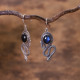 Boucles d'oreilles en argent et labradorite - serpent