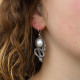 Boucles d'oreilles en argent et perle - serpent