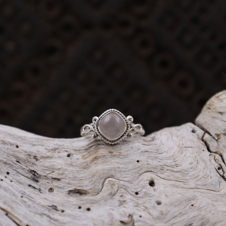 Bague en argent et quartz rose