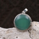 Pendentif en argent et agate verte