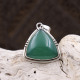 Pendentif en argent et agate verte