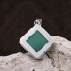 Pendentif en argent et agate verte