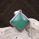 Pendentif en argent et agate verte