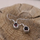 Boucles d'oreilles en argent et grenat