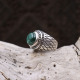 Bague en argent et malachite