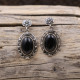 Boucles d'oreilles en argent et onyx