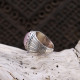 Bague en argent et calcédoine rose