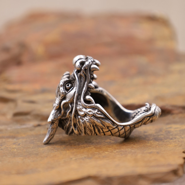 Bague dragon argent sale