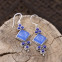 Boucles d'oreilles en argent avec lapis lazuli et calcédoine