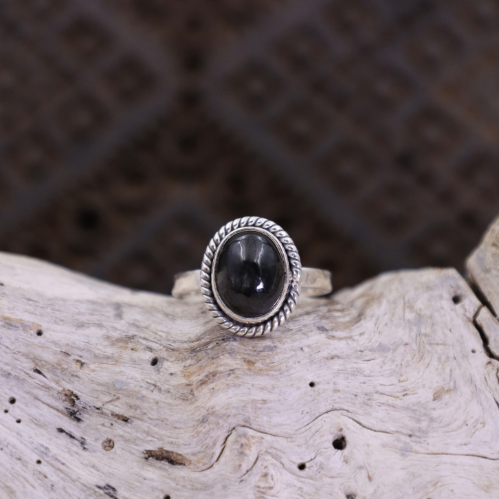 Bague en argent et black star