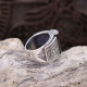 Bague en argent et obsidienne dorée