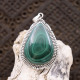 Pendentif en argent et malachite