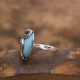 Bague d'exception en argent avec marcassites et amazonite - serpent