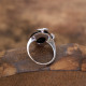 Bague d'exception en argent avec marcassites et onyx - serpent