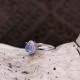 Bague d'exception en argent avec zirconiums et tanzanite