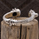 Bracelet rigide en argent et pierre de lune