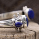 Bracelet rigide en argent et lapis lazuli