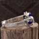 Bracelet rigide en argent et lapis lazuli