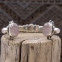 Bracelet rigide en argent et quartz rose