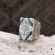 Bague en argent et malachite