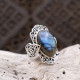 Bague en argent et labradorite