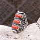 Bague en argent et corail