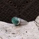 Bague en argent et malachite