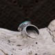 Bague en argent et malachite