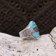 Bague en argent et howlite turquoise