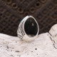 Bague en argent et malachite