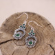 Boucles d'oreilles en argent et agate verte