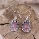 Boucles d'oreilles en argent et quartz rose