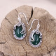 Boucles d'oreilles en argent et agate verte